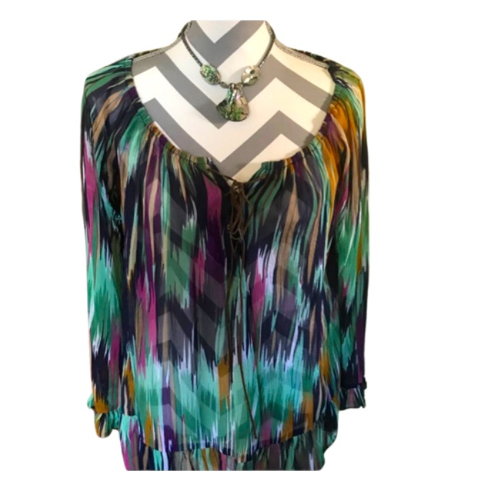 ❄️Winter Wonderland sheer❄️  blouse so beautiful - Picture 2 of 7